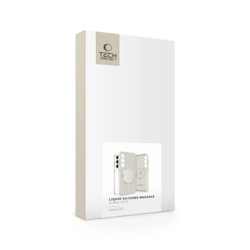 Etui do Samsung Galaxy S25 Tech-Protect Liquid Silicone MagSafe Cosmic Latte