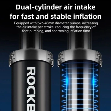 Rockbros 42430001001 Fußpumpe mit Display – Schwarz