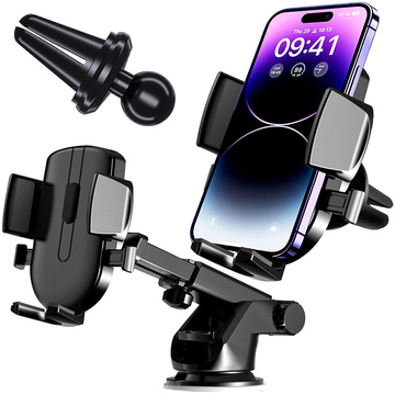 Autotelefonhalter 2in1 Alogie an der Windschutzscheibe zum Armaturenbrettgitter Schwarz