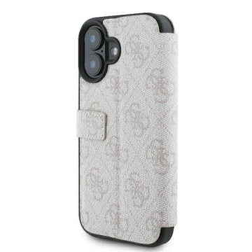 Guess 4G Metal Logo Book Case iPhone 16 6,1″ – Pink z funkcją podstawki