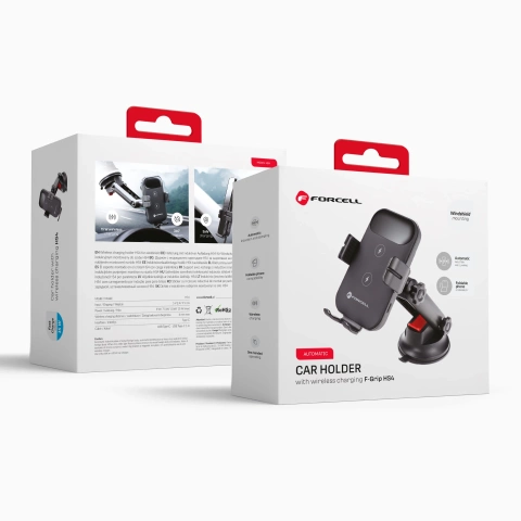 Autohalterung Ladegerät FORCELL F-GRIP HS4 Induktion 15W schwarz