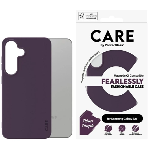 CARE Case für Samsung Galaxy S25 von PanzerGlass Fearlessly Magnetic Purple