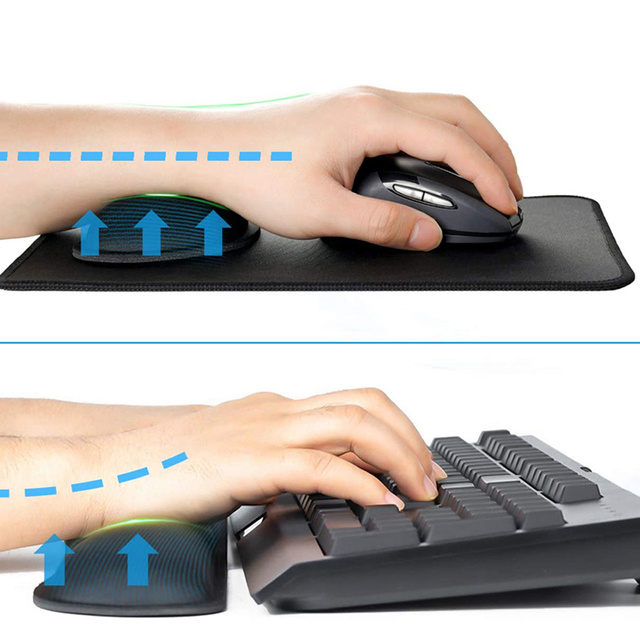 Podkładka pod ręce nadgarstki Mata żelowa do pracy przy komputerze pod nadgarstek Czarna