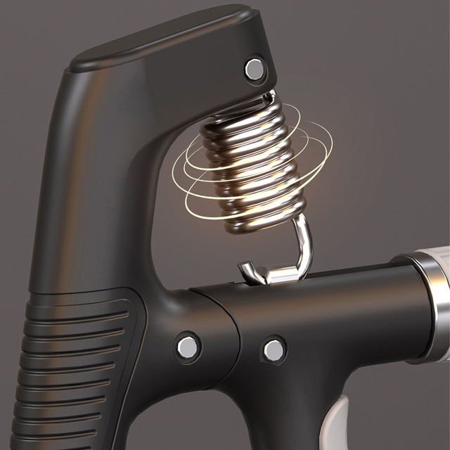 Ściskacz grip do ćwiczeń dłoni rąk regulowany 10-100 kg trening sport rehabilitacja z wyświetlaczem licznik Czarny