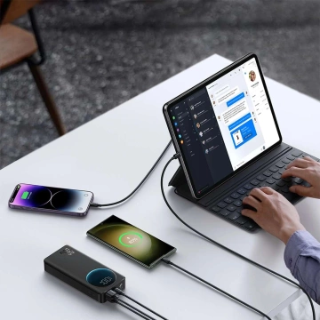 Powerbank Joyroom JR-PBF03 30000mAh PD 30W USB-C Kabel (0,25m) - schwarz