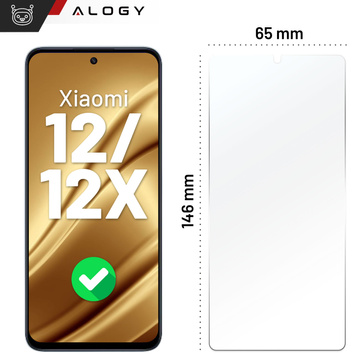 Hybridglas für Xiaomi 12/12X Displayschutzfolie Alogy Flexi Glass 9H Hüllenfreundliche Flachbildschirmabdeckung