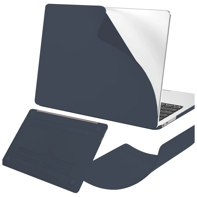 Etui do Apple Macbook Pro 14 2021-2024 (M1/M2/M3/M4) – elastyczna, matowa obudowa ochronna, lekka i odporna – Alogy AirGuard™ Granatowy
