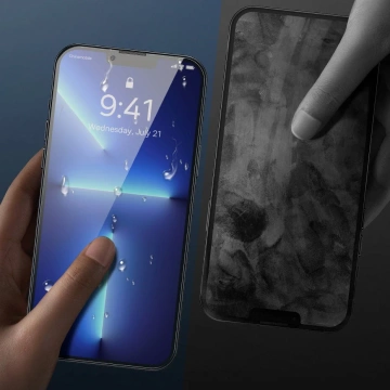 Baseus 2x Tempered Glass für iPhone 12 Pro / iPhone 12 mit Abdeckung für Lautsprecherpositionierer (SGBL060702) (case friendly)