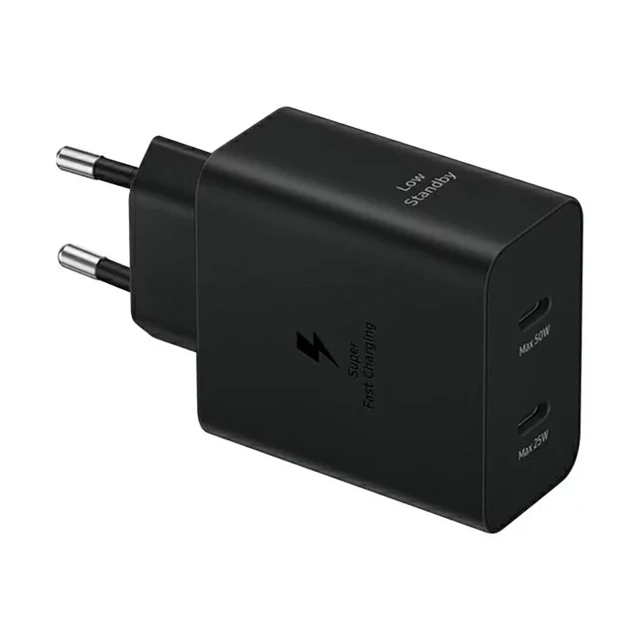 Samsung Power Adapter Duo Netzwerkladegerät 2x USB-C 50W - Schwarz
