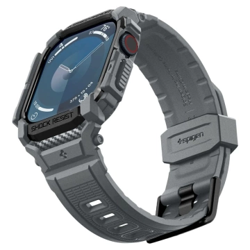 Hülle mit Armband für Apple Watch 10 (46 mm) Dunkelgrau Spigen Rugged Armor Pro