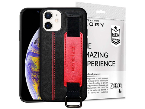 Etui obudowa Alogy Leather Case do Apple iPhone 12 Mini 5.4 Czarne + Szkło