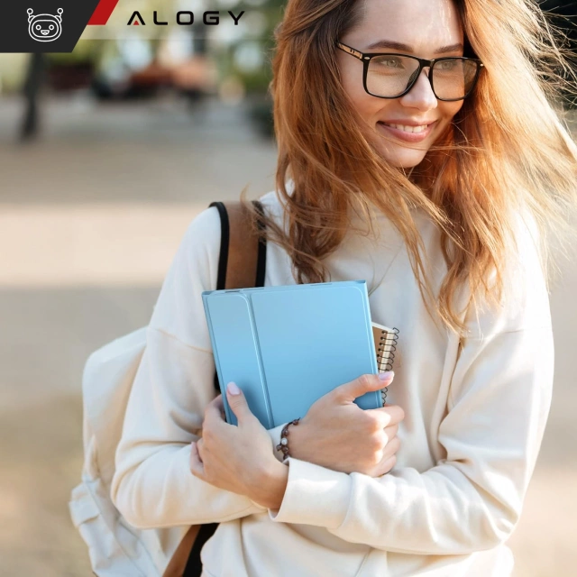 Etui ochronne z klawiaturą Alogy Keyboard case z miejscem na rysik klawiatura bezprzewodowa do Apple iPad 11 2025 / iPad 10.9 2022 niebieskie
