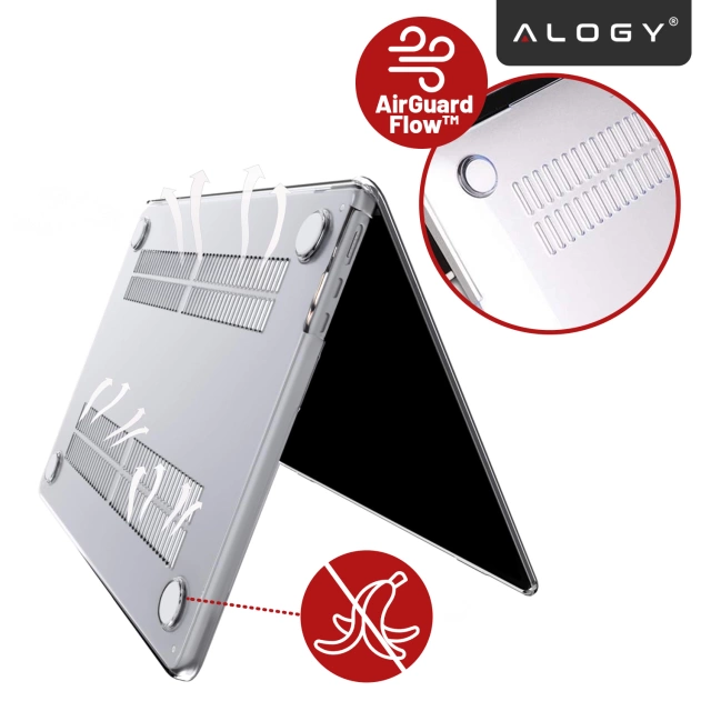 Etui Ochronne do Apple MacBook Air 13 13.6" M2 (2022) / M3 (2024) / M4 (2025), Smukłe i Przezroczyste, Alogy HardCase™ – Transparentne