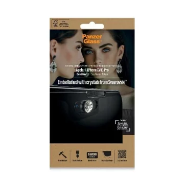 Szkło PanzerGlass E2E Microfracture für iPhone 13 /13 Pro 6,1" CamSlider Swarovsky Case Friendly AntiBacterial czarny/black 2751