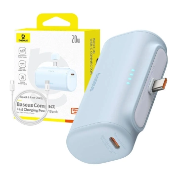 Powerbank Baseus Compact 5000mAh 20W USB-C Mini Szybkie Ładowanie Niebieski