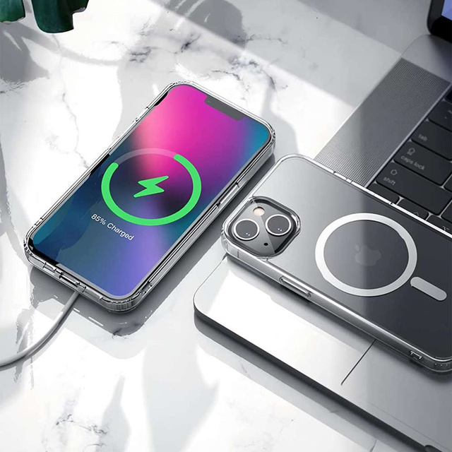 Etui ochronne na telefon Ultra Slim Mag obudowa do MagSafe case do Qi do Apple iPhone 13 Przezroczysty