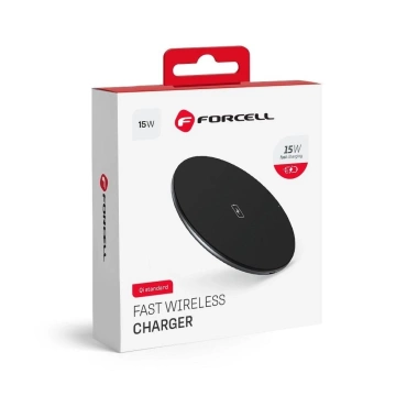 Forcell Qi 15W Quick Charge USB-C Induktives Ladegerät Slim Schwarz