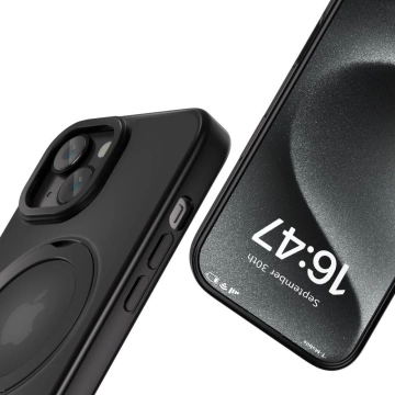 Hülle für iPhone 16e Tech-Protect MagRing MagSafe Mattschwarz