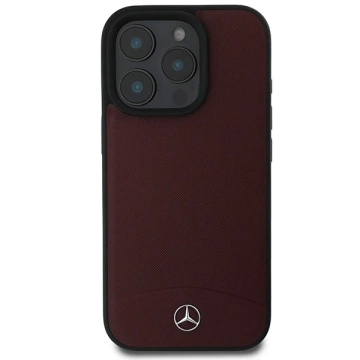 Mercedes-Etui für iPhone 16 Pro Max 6,9" Schwarzes MagSafe Hardcase Strukturiertes und glattes Leder