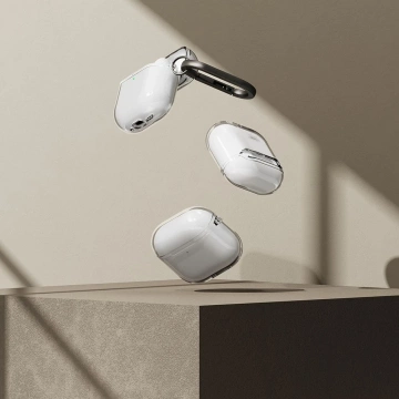 Etui do Apple AirPods 4 Ringke Air Glitter Clear Karabinczyk