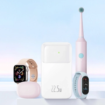 Baseus Comet Series Powerbank mit Display 20000 mAh 22,5 W – weißes USB-A/USB-C-Kabel