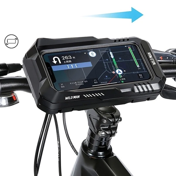 Torba Rowerowa Na Kierownicę Wildman FK4 Wodoodporna Na Telefon Czarna