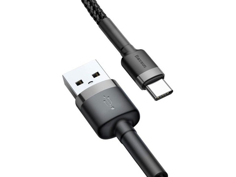 Kabel 2m Baseus USB-C 2A grau schwarz