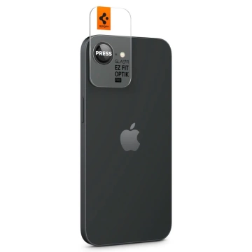 Kameraschutz für iPhone 16e Spigen Optik Pro Glas.TR "EZ Fit" Kameraschutz 2er-Pack Schwarz