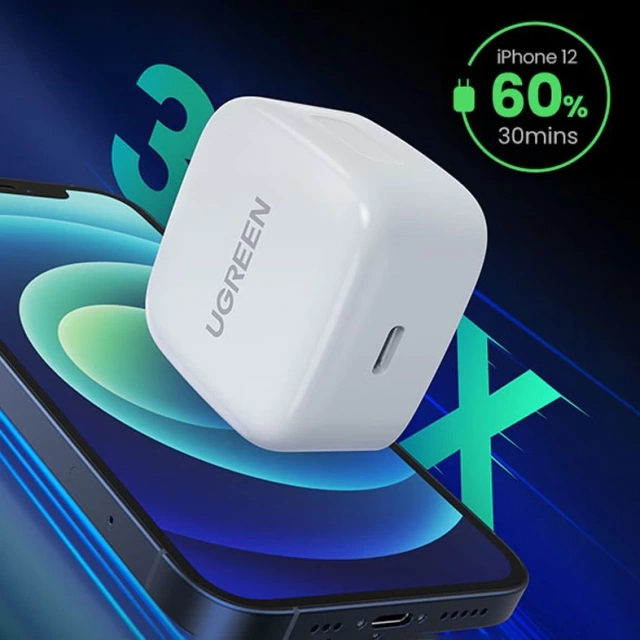 Ugreen ładowarka sieciowa USB Typ C Power Delivery 3.0 Quick Charge 4.0 20W 3A (wtyczka UK) biały (CD137)
