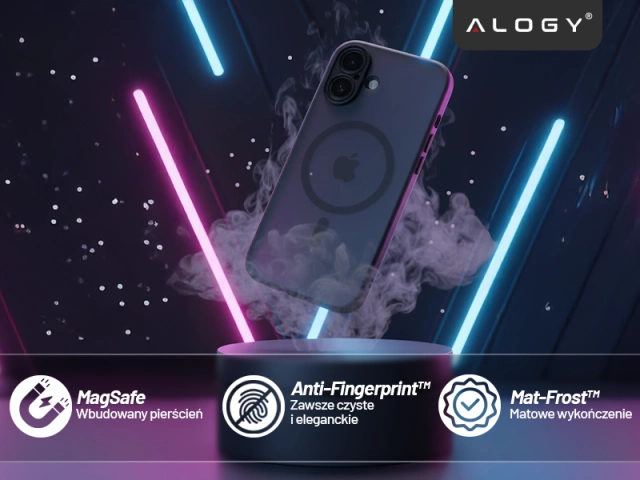 Etui do Apple iPhone 17 – matowa obudowa do MagSafe z ochroną obiektywu, smukłe i odporne na zarysowania, idealne dopasowanie – Alogy Skinny MatteCase™ Czarne
