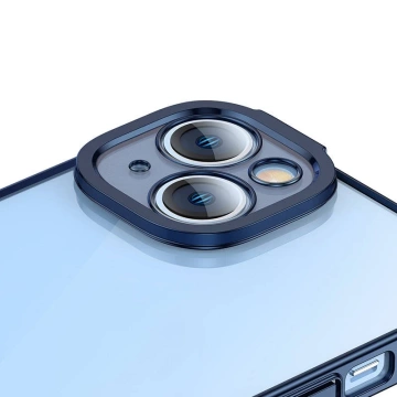 Baseus Glitter Schutzhülle Set Clear Case und Tempered Glass für iPhone 14 Plus (Blau)