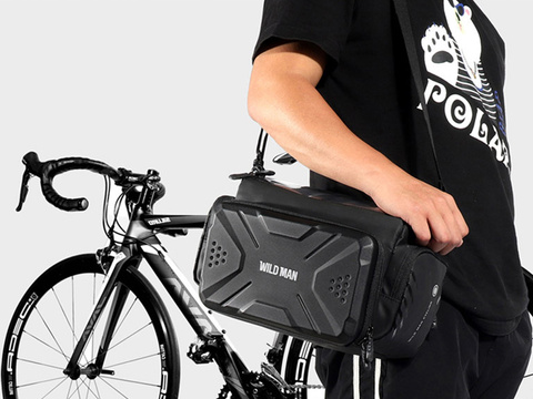 Beuteltasche Satteltasche Fahrradhalter Wildman Bag GS6 4l 7 Zoll Schwarz