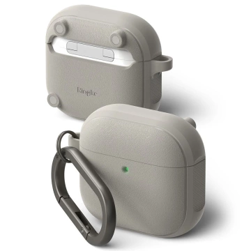 Etui do Apple AirPods 4 Ringke Onyx MagSafe Warm Grey + Karabińczyk