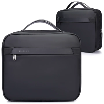 Bange Wasserdichte Kosmetiktasche 30x26x10 cm, faltbar, für Kosmetikzubehör, Reisen, Damen &amp; Herren, Schwarz