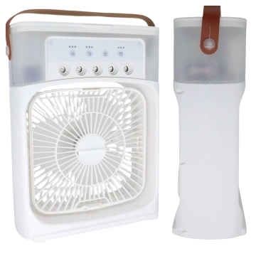 Alogy DeskBreeze™ 3-in-1 Tischventilator-Klimaanlage, kleiner Bodenventilator mit Luftbefeuchter, Timer und LED-Hintergrundbeleuchtung, USB-C