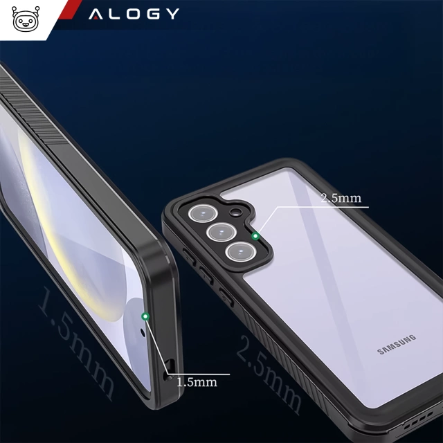 Etui Wodoodporne Alogy HydroArmor™ IP68 Case z przezroczystym tyłem Pancerna obudowa 360 do Samsung Galaxy S24 FE
