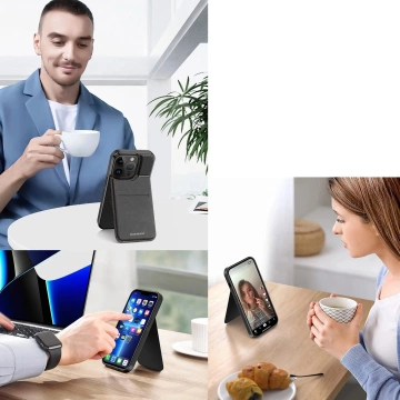Dux Ducis Rafi Mag Wallet Case mit 3-in-1-Ständer für iPhone 13 Pro mit MagSafe und RFID-Blockierung - Schwarz