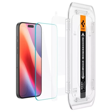 Gehärtetes Glas Spigen Glas.Tr „Ez Fit“ 2er-Pack für iPhone 16 Pro Klar