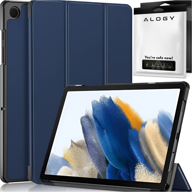 Etui do Samsung Galaxy Tab A9+ Plus 2023 11" (X210/X215/X216) obudowa z klapką na tablet Book Cover Case Alogy Granatowe + Szkło