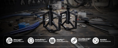 Plattform-Fahrradpedale für MTB-Fahrräder, Aluminium 9/16" Schwarzes Aluminium-Set [2 Stk.]