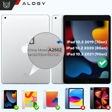 Hülle für Apple iPad 10.2 9 Gen 8/7 2021/2020/2019 Smart Pencil Case Alogy TPU Tablet Cover Marineblaues Glas