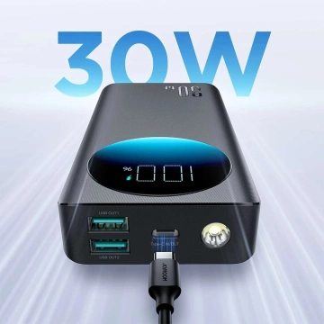 Powerbank Joyroom JR-PBF03 30000mAh PD 30W USB-C Kabel (0,25m) - schwarz