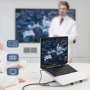 Choetech Ständer 7-in-1 Multifunktionsstation für Laptop PD/USB-C HDMI(4K/30Hz)/2xUSB-A/1xUSB-C/1xSD/1xTF schwarz (HUB-M43)
