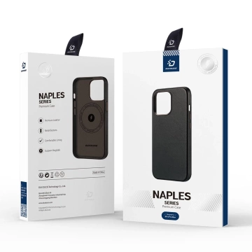 Dux Ducis Naples Case für iPhone 14 Pro Max Lederhülle (MagSafe-kompatibel) Dunkelbraun