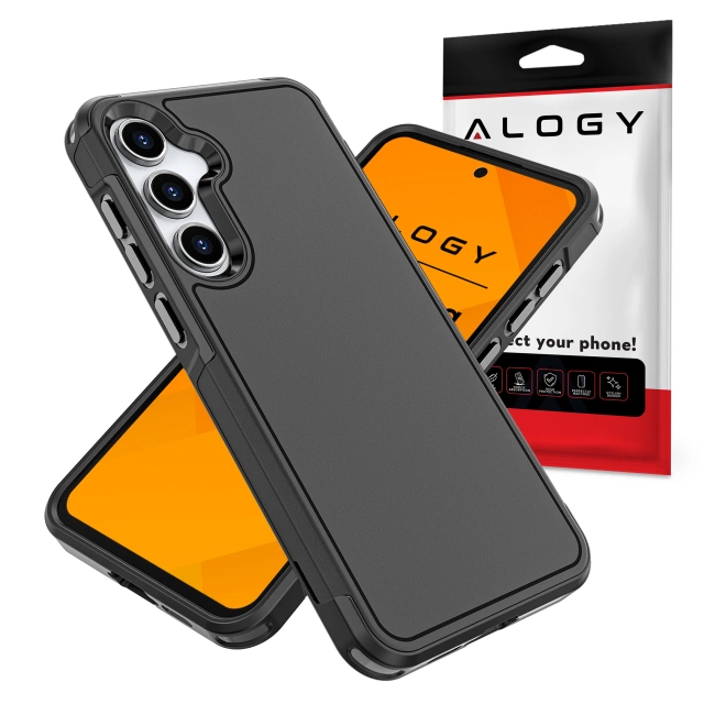 Etui do Samsung Galaxy A56 / A36 5G 2025 Pancerna Obudowa Ochronna na Telefon Wzmocniona Alogy HeavyDuty™️ Case Czarne + Szkło hartowane