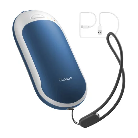 Ogrzewacz do Rąk z Funkcją Powerbanku Ocoopa HotPal PD 5000 mAh USB-C Biało-Niebieski