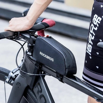 ROCKBROS 039BK FAHRRADTASCHE FÜR RAHMEN 1L MIT GEFLOCHTEN WASSERDICHT SCHWARZ