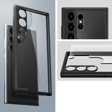 Hülle für Samsung Galaxy S24 Ultra Spigen Ultra Hybrid Case, Rückseite, mattschwarzes Glas