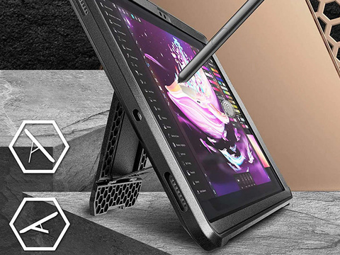 Etui Supcase Unicorn Beetle Pro für Samsung Galaxy Tab S7 Plus/ S8 Plus 12.4 T970/ T976B/ X800/ X806 Schwarz