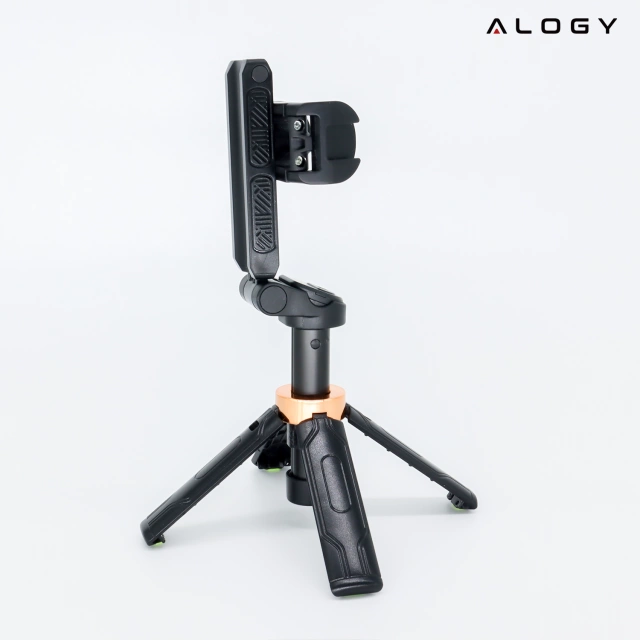 Selfie Stick Mini Tripod stabilny kompaktowy lekki Kijek do Selfie i Statyw Rozkładany 360° z Pilotem Bluetooth 10m, Stojak do Zdjęć i Nagrywania, Alogy FlexiShot™ Czarny